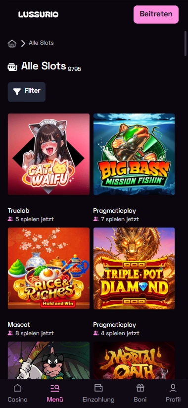 Lussurio mobile Alle Slots 9795 Spiele